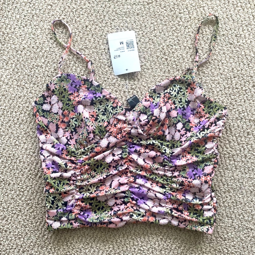 Floral Cropped Tank Top